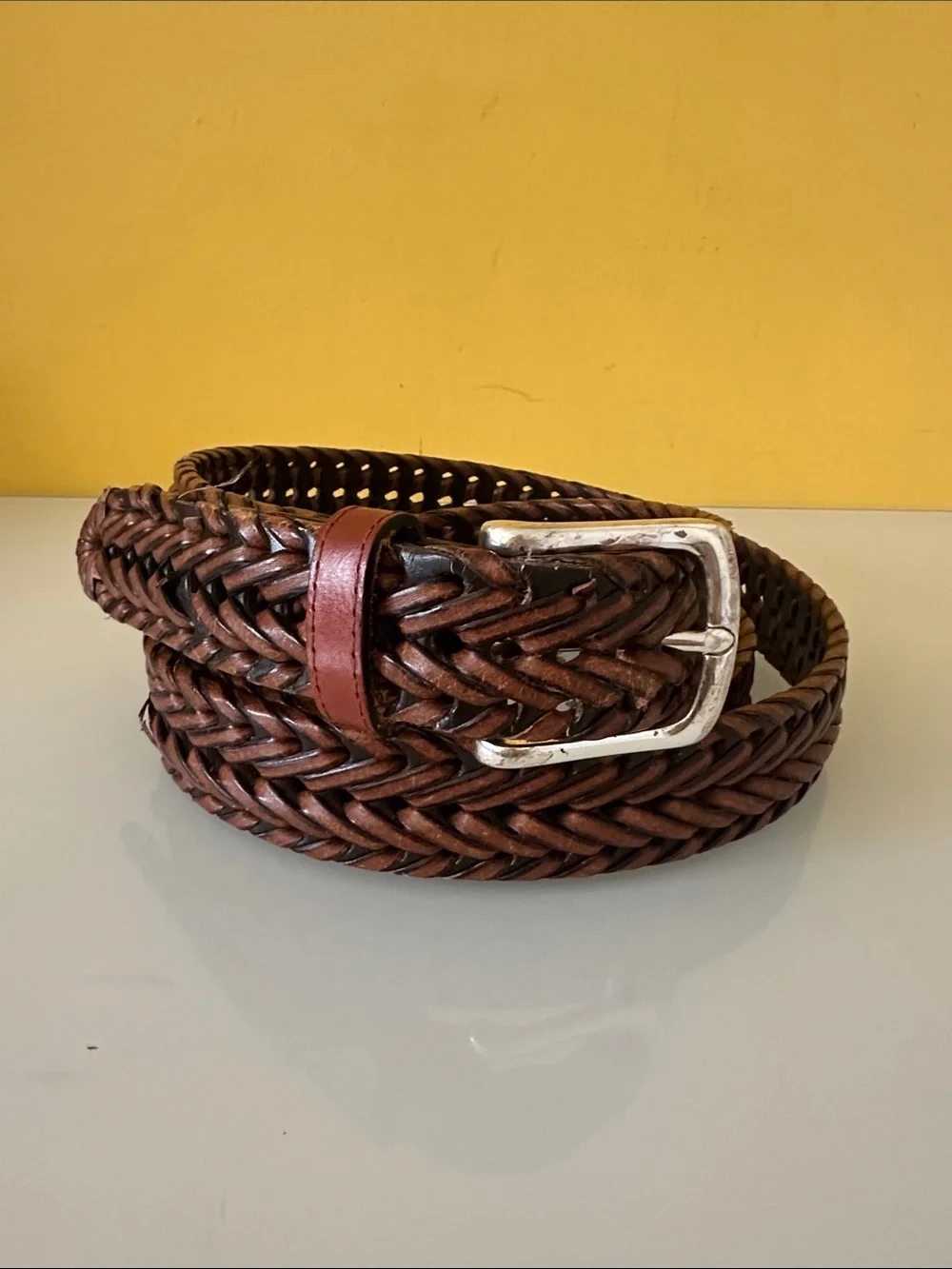 Dockers Brown Braided Leather Men's Belt 3XL Waist 54-58 in